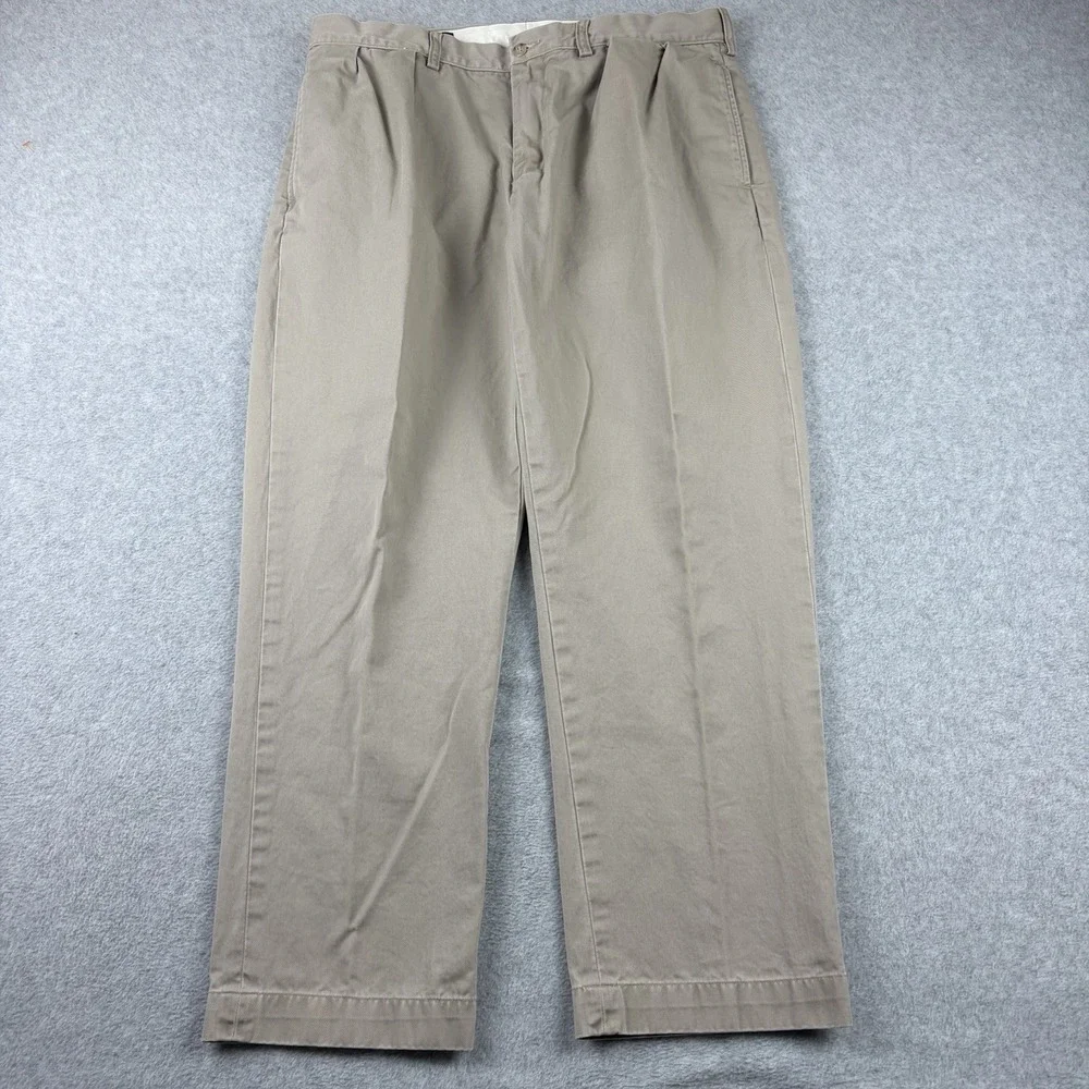 Polo Ralph Lauren Pants Mens‎ 36x29 Khaki Ethan Pleated High Rise Cotton Chino